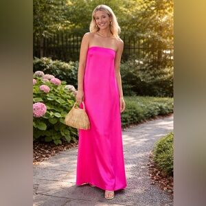 ANTONIO MELANI Pink Maxi Column Dress. NWT